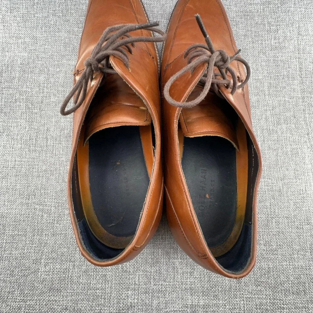 Cole Haan Lenox Hill Split-Toe Oxfords Mens 12M British Tan Leather Dress Shoes